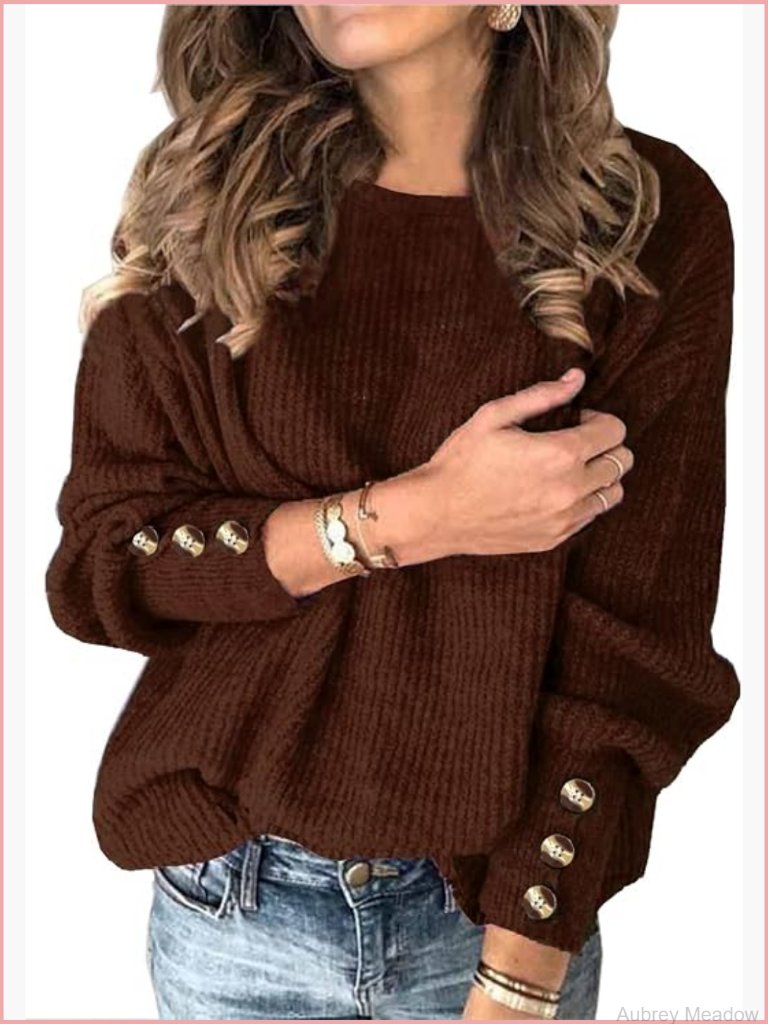 Batwing Long Sleeve Crewneck Casual Loose Knit Sweater Pullover Tunic Top
